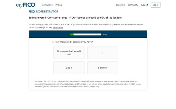 Free credit score simulator myFiCO