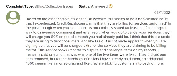 CreditRepair.com complaints